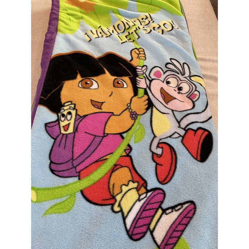 Marshmallow Dora the Explorer Ready Bed Kids 61x26 Blue Purple Excellent Vintage